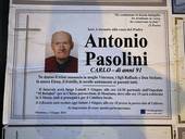 Nella foto, il manifesto funebre per Antonio (Carlo) Paolini