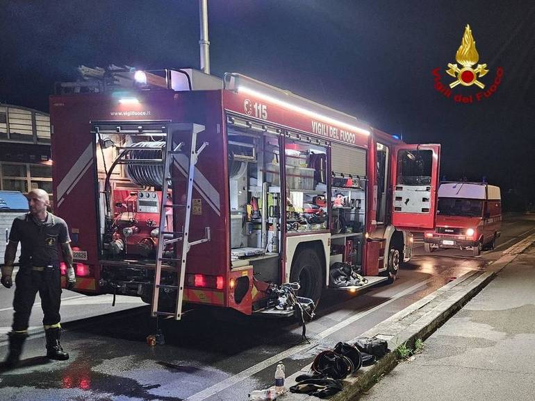 L'immagine è stata fornita dal Comando provinciale dei Vigili del fuoco