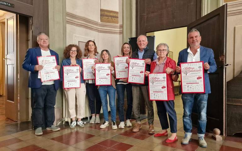 I relatori alla presentazione della lotteria