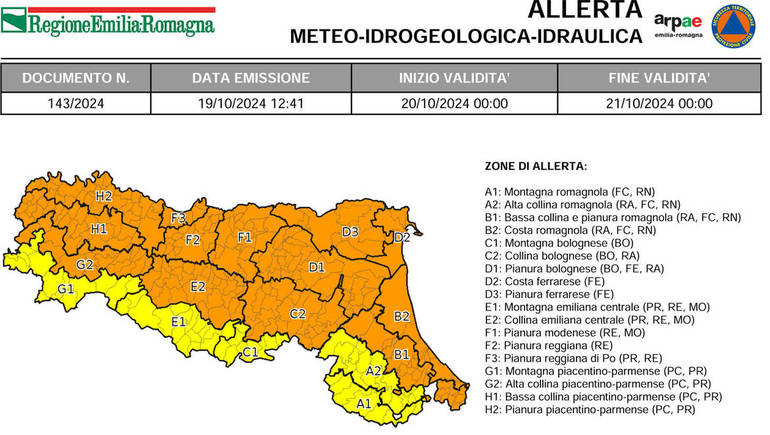 Meteo 'rientra' di colore arancione. Attenzione comunque alta