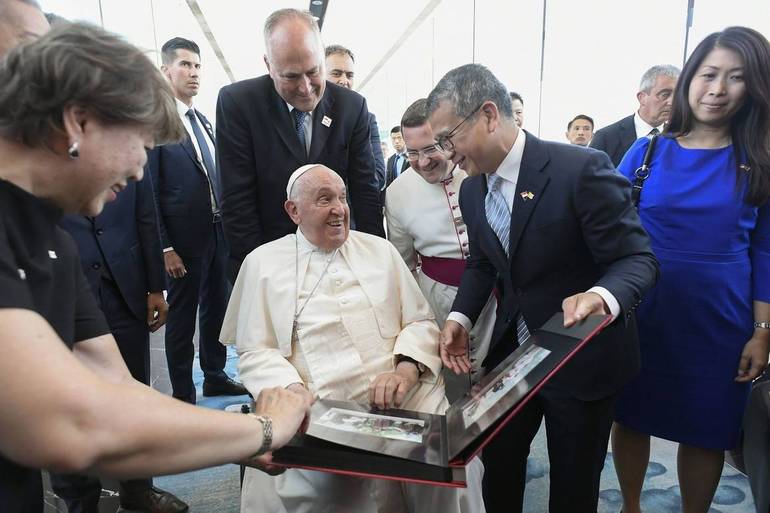 Singapore, 13 settembre 2024: viaggio apostolico di Papa Francesco a Singapore, cerimonia di congedo. Foto Vatican Media/SIR