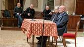 Il teologo Sabino Chialà (comunità di Bose) accanto al vescovo Douglas Regattieri. Foto Pier Giorgio Marini