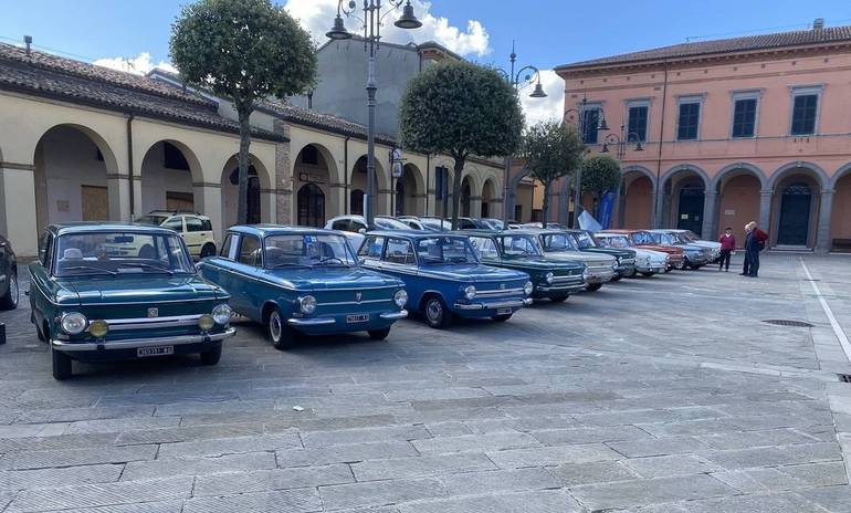 La foto è stata scattata questa mattina, in piazza Matteotti a Sogliano al Rubicone