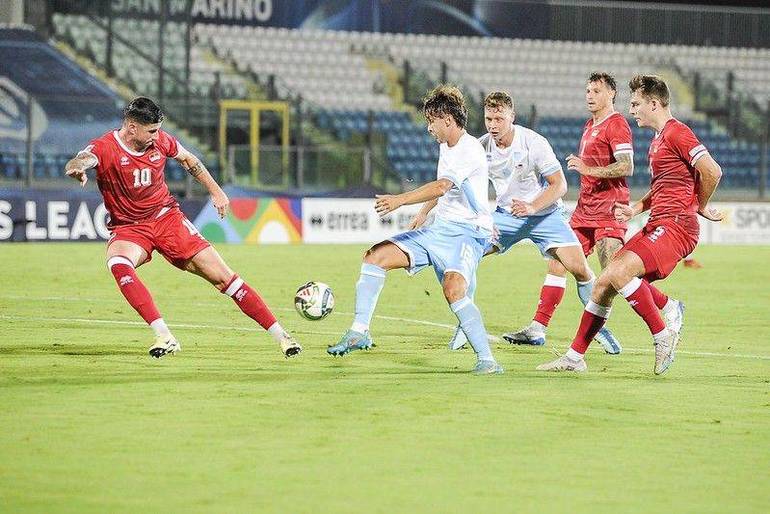 Un'immagine della partita gentilmente concessa dalla Federazione sanmarinese giuoco calcio